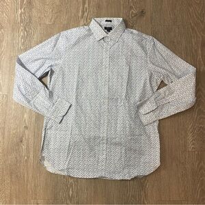J. Crew ladlow White and Blue Patterned Casual Shirt New